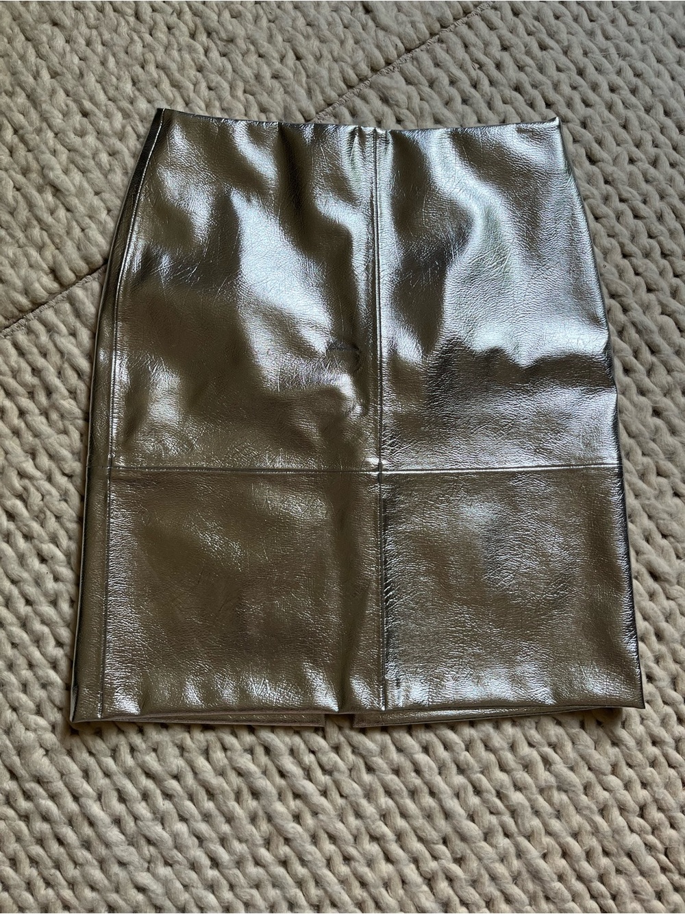 Chrome Metallic Pencil Skirt | size 10